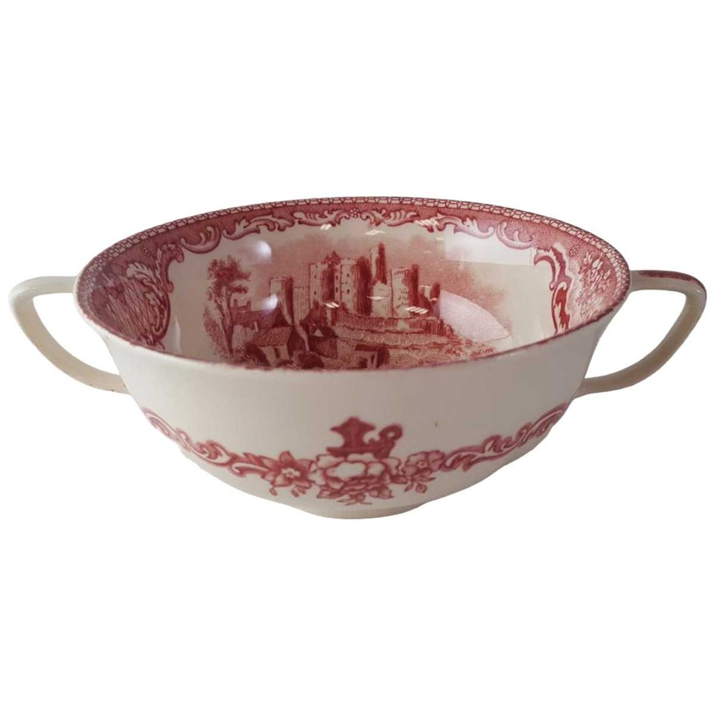 [458119084] Tasse Suppentasse mit Innendekor Johnson Bros Old Britain Castles Rot gebraucht - akzeptabel