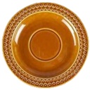 Untertasse 16,6 cm Pagnossin Earthenware braun Relief Punkte & Kreise gebraucht - gut