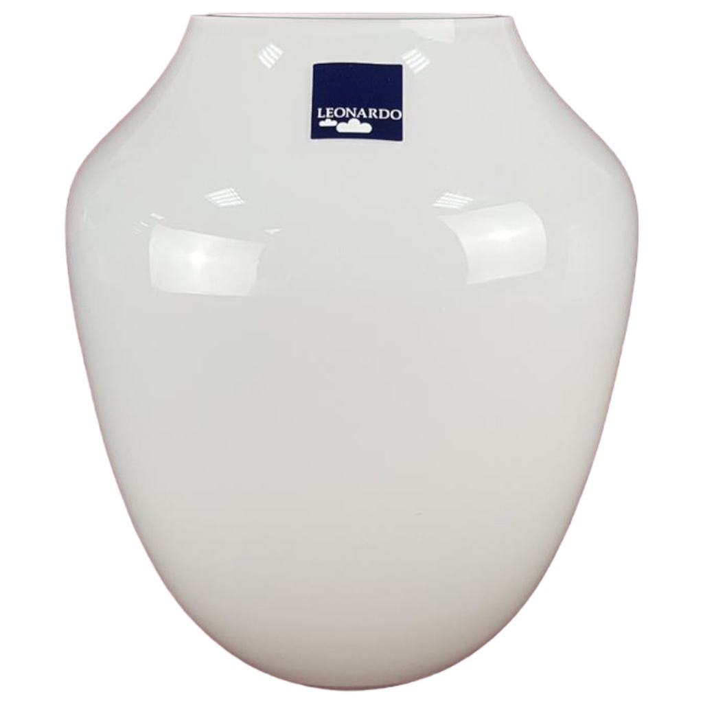 [458119110] Blumenvase Glas weiß H 16 cm Leonardo