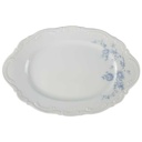 Fleischplatte 32,5x21,5 cm Mitterteich Form 2000 Blaue Blumen gebraucht - sehr gut