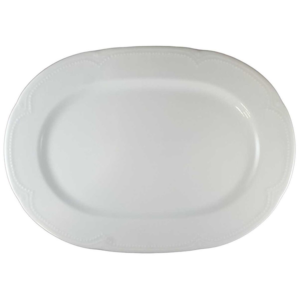 [45811915] Servierplatte Speiseplatte Königskuchenplatte Kuchenplatte 33x23,9 cm Graf von Henneberg Viktoria Weiß gebraucht - neuwertig