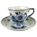 Kaffeetasse mit Untertasse Tasse Royal Goedewaagen Blue Delft
