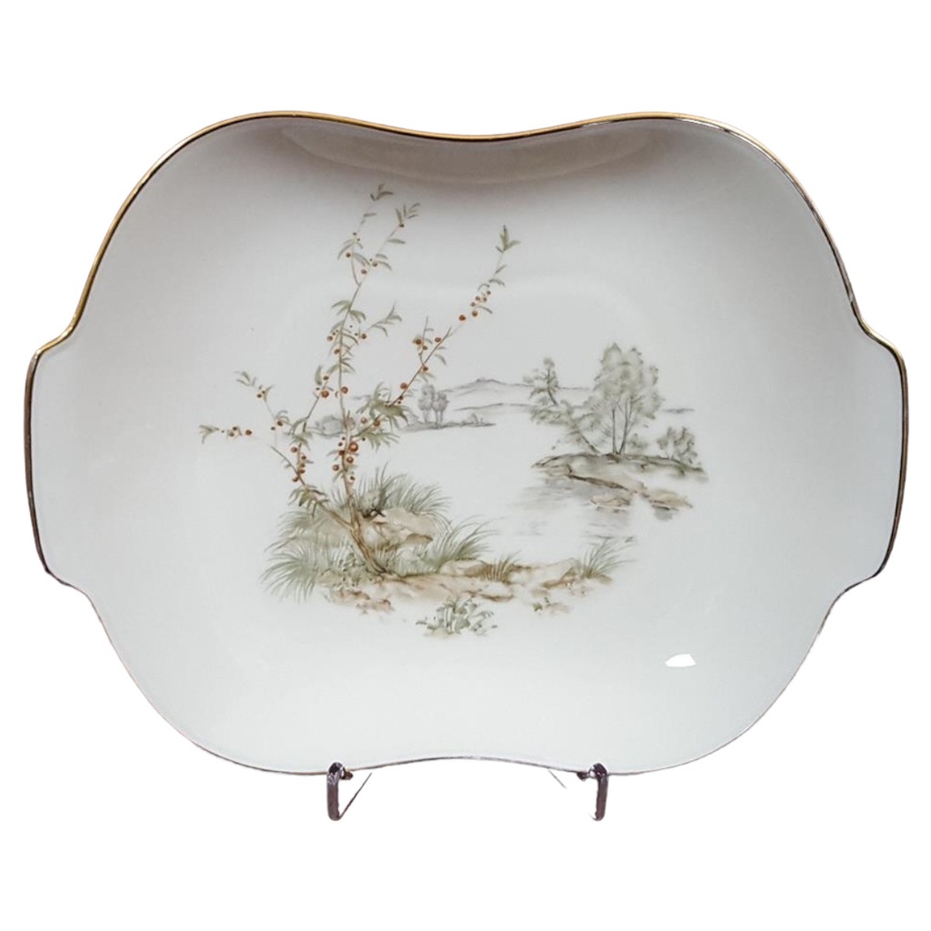 [458119225] Seltmann Weiden Bavaria Schale mit Goldrand 24,1 cmx18 cm