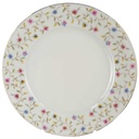 Kuchenteller Dessertteller Goldrand 19,2 cm Schaller Elfenbein bunte Blümchen mit gebraucht - akzeptabel