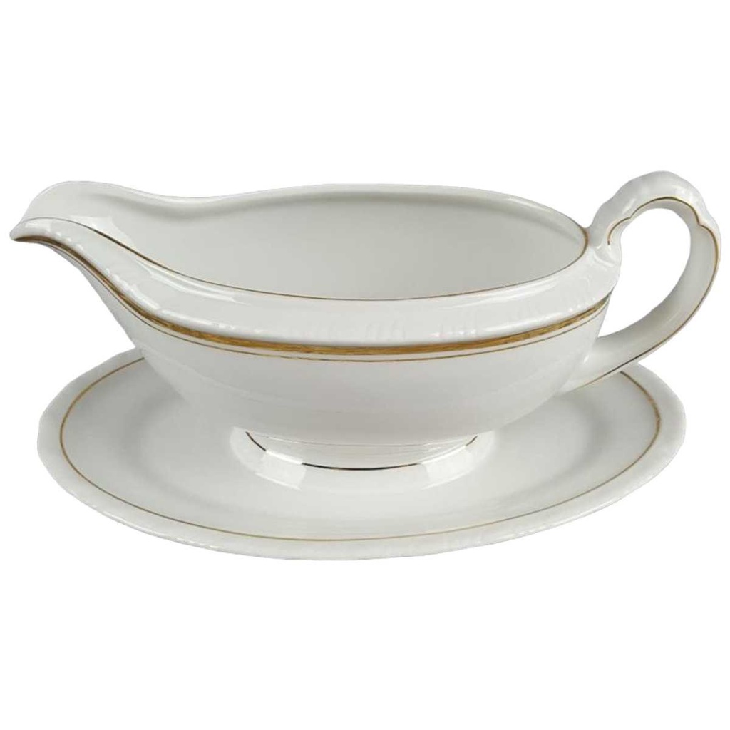 Sauciere Goldrand 1tlg Schönwald Form 301 Weiß gebraucht - gut