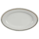 Servierplatte Fleischplatte Steakplatte Goldrand 33,2x21,6 cm Schönwald Form 301 Weiß gebraucht - gut