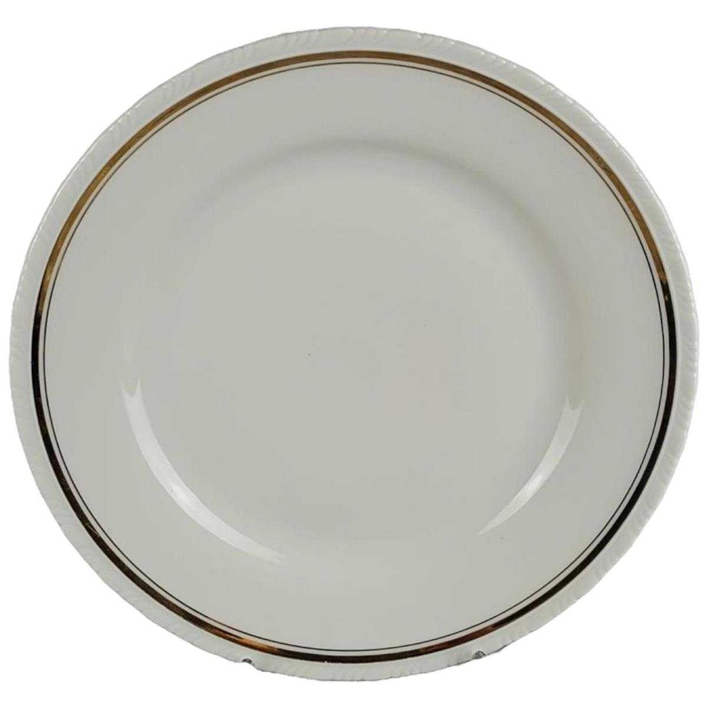 Kuchenteller Dessertteller Goldrand 21,2 cm Schönwald Form 301 Weiß gebraucht - akzeptabel