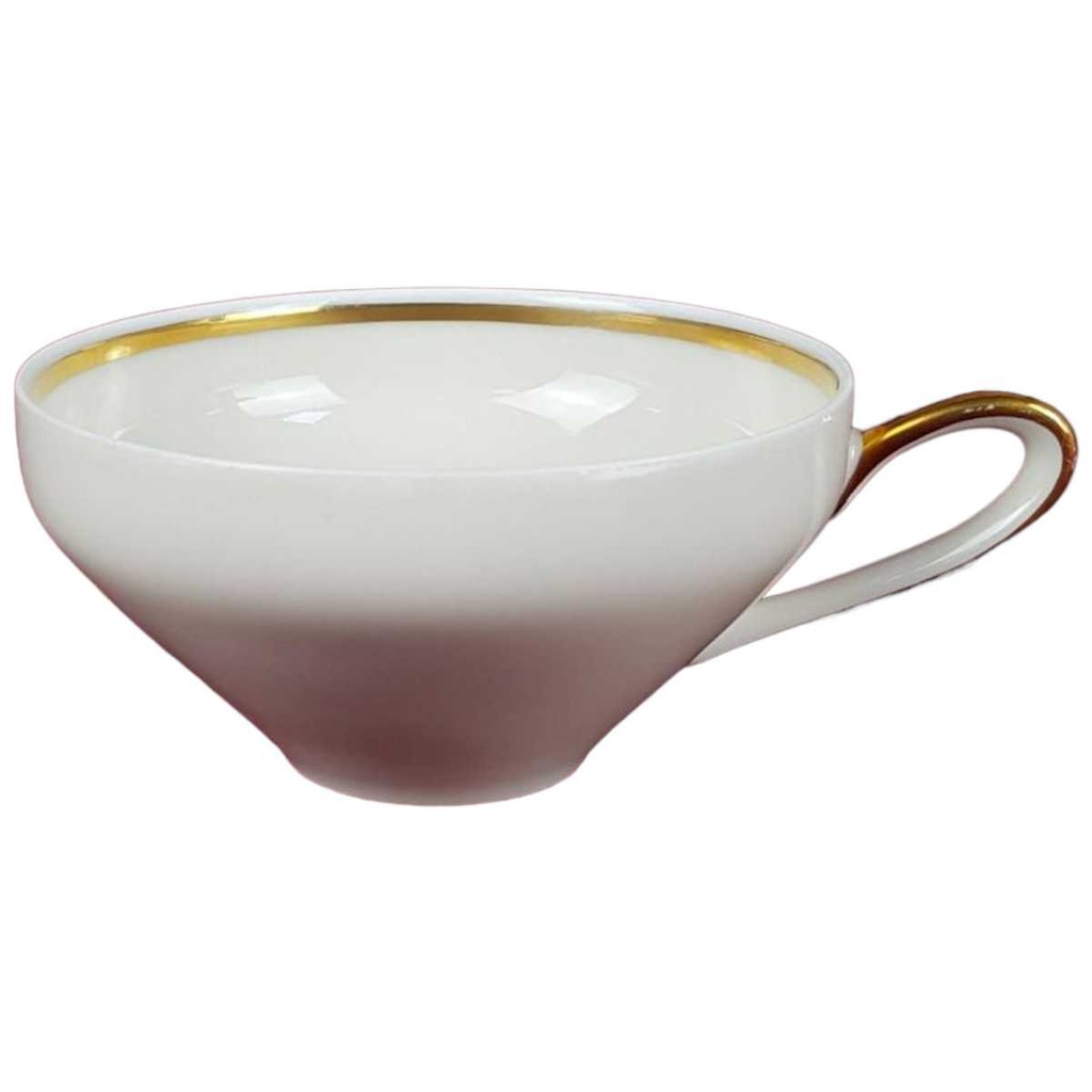 [458119487] Teetasse Tasse Goldrand Zeh Scherzer 9003 Elfenbein Beige gebraucht - gut