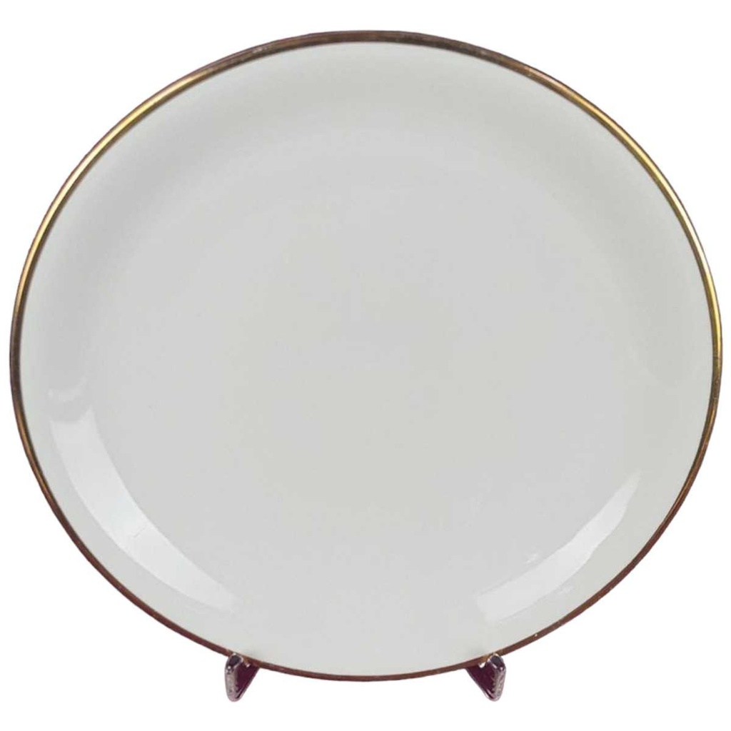 Kuchenteller Dessertteller Goldrand 19,2 cm Zeh Scherzer 9003 Elfenbein gebraucht - gut