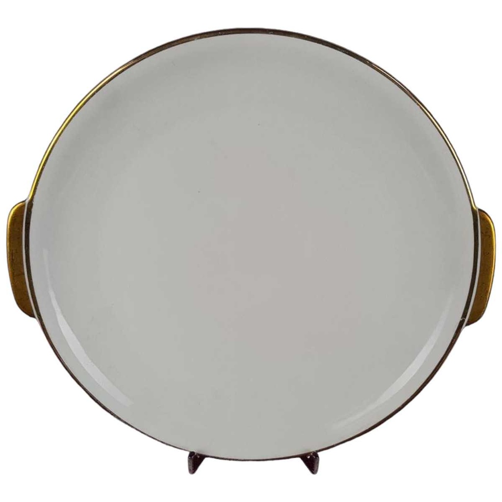 [458119489] Tortenplatte Tortenständer Goldrand Zeh Scherzer 9003 Elfenbein Beige gebraucht - akzeptabel
