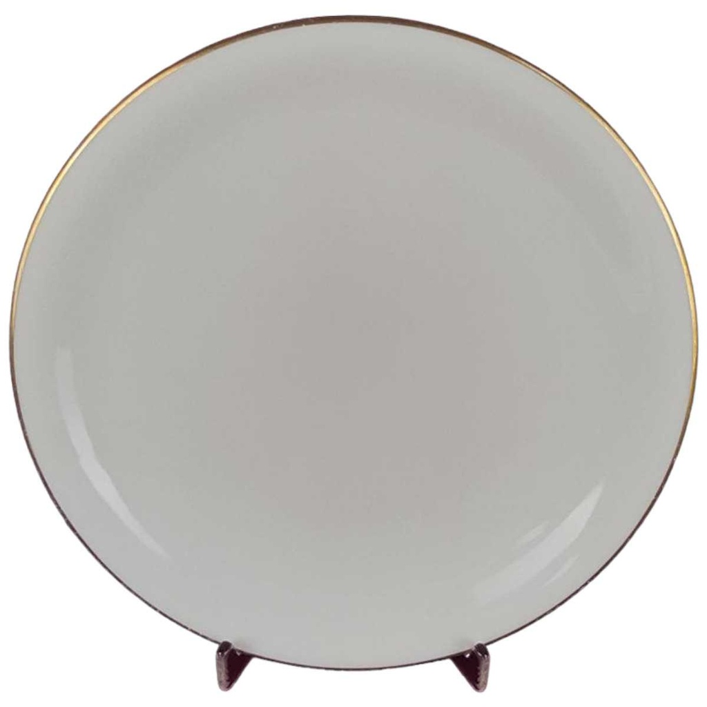 [458119491] Kuchenteller Dessertteller Goldrand 19,5 cm Zeh Scherzer Unbekannte Form Elfenbein gebraucht - gut