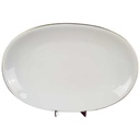Servierplatte Fleischplatte Steakplatte Goldrand 33x22,5 cm Zeh Scherzer Unbekannte Form Elfenbein gebraucht - gut