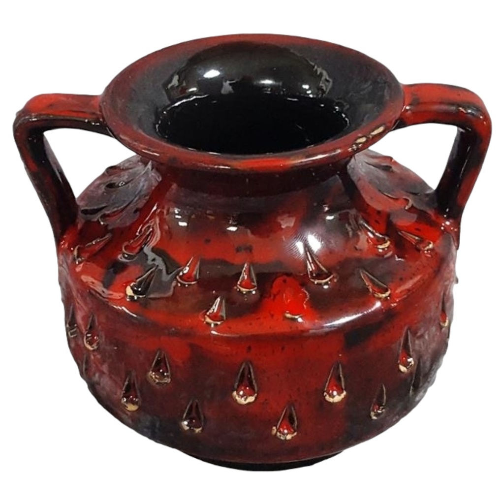 [458119494] Keramik Vase mit Henkeln 780/10 H 9,5 cm