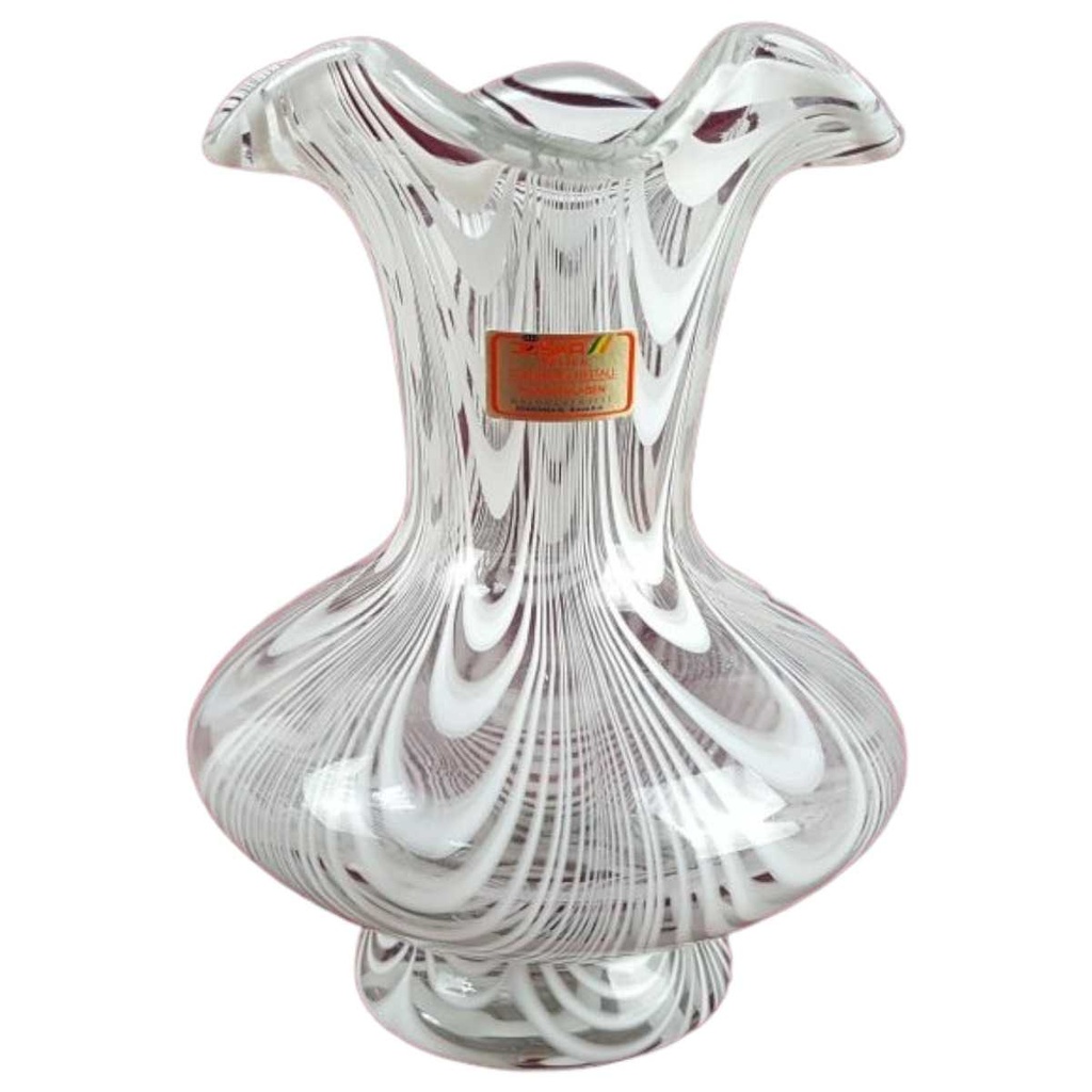 Vase Blumenvase mundgeblasen 17 cm Einzelteile Joska Waldglashütte Bodenmais Weiß gebraucht - gut