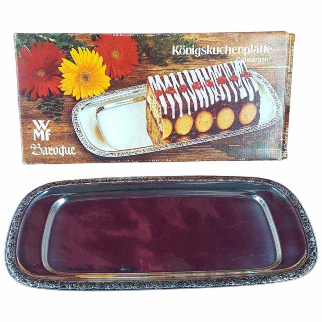 [458119516] Dessertteller Königskuchenplatte 38x18,2 cm WMF Silber gebraucht - gut
