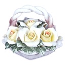 Gilde Porzellan Korb mit Blumen Blumenkorb H 6,5 cm