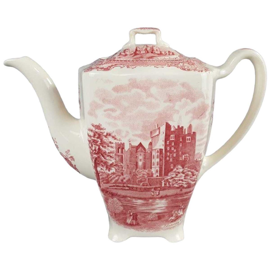 [458119587] Kaffeekanne Kanne groß 1,6 L Johnson Bros Old Britain Castles Rot gebraucht - gut