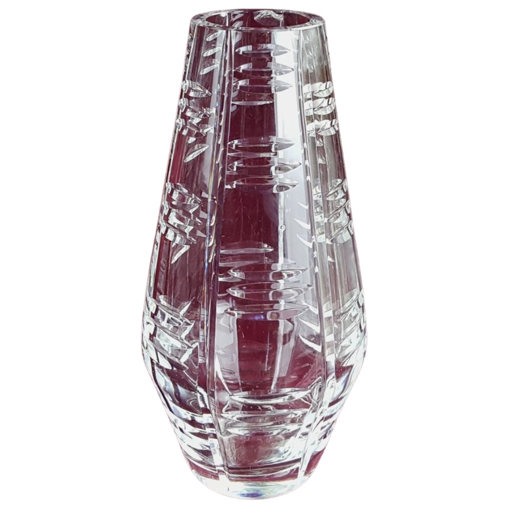[458119662] Kristallvase Vase geschliffen schwer H 23,3 cm