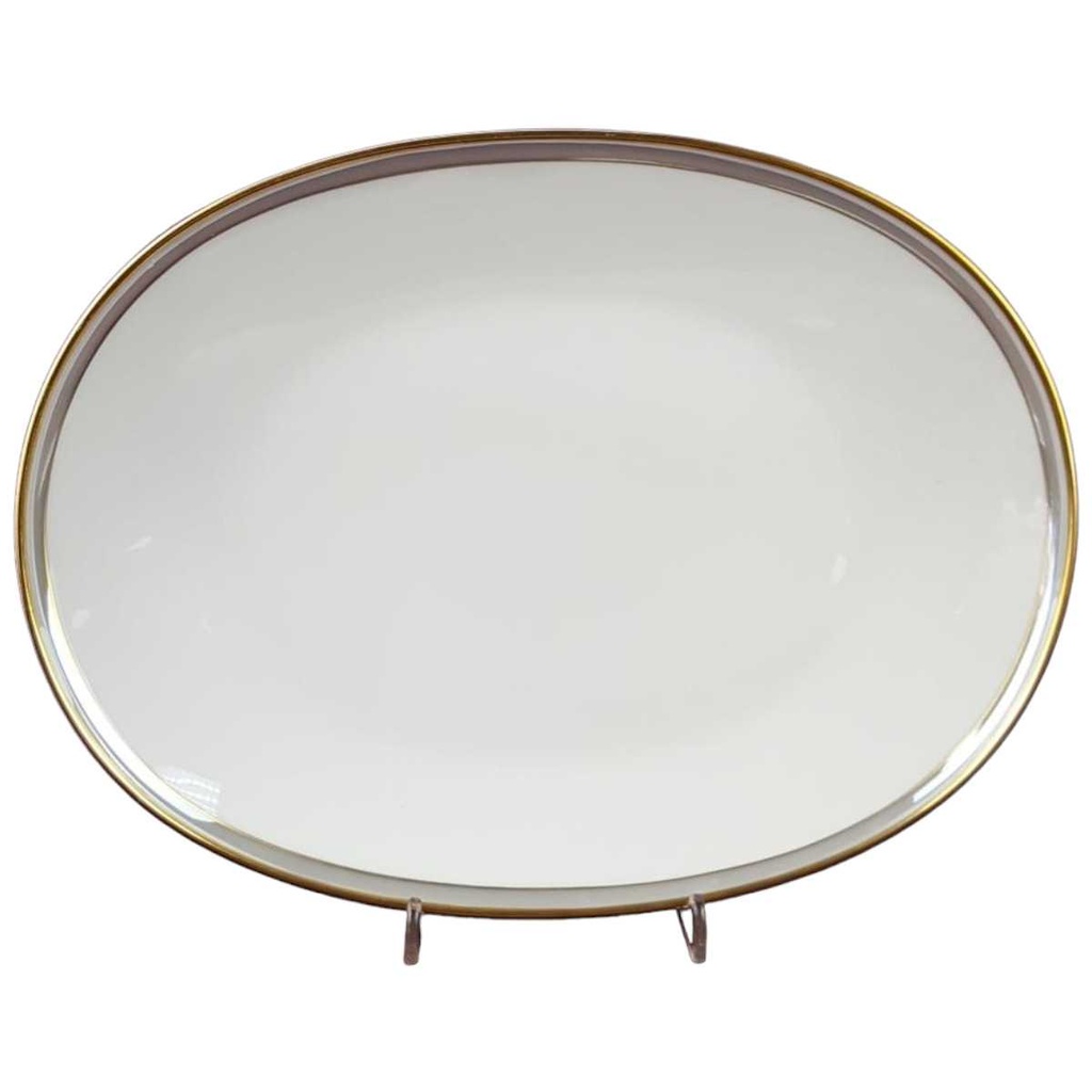 [458119813] Fleischplatte Steakplatte 29,2x22 cm Heinrich Grazie Grauband Gold gebraucht - gut