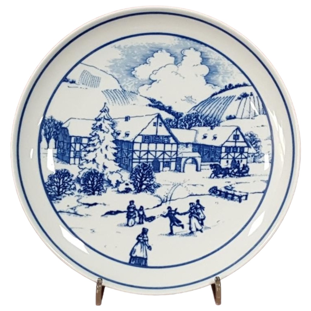 [458119824] Hutschenreuther Porzellan Wandteller Winterlandschaft D 19,8 cm
