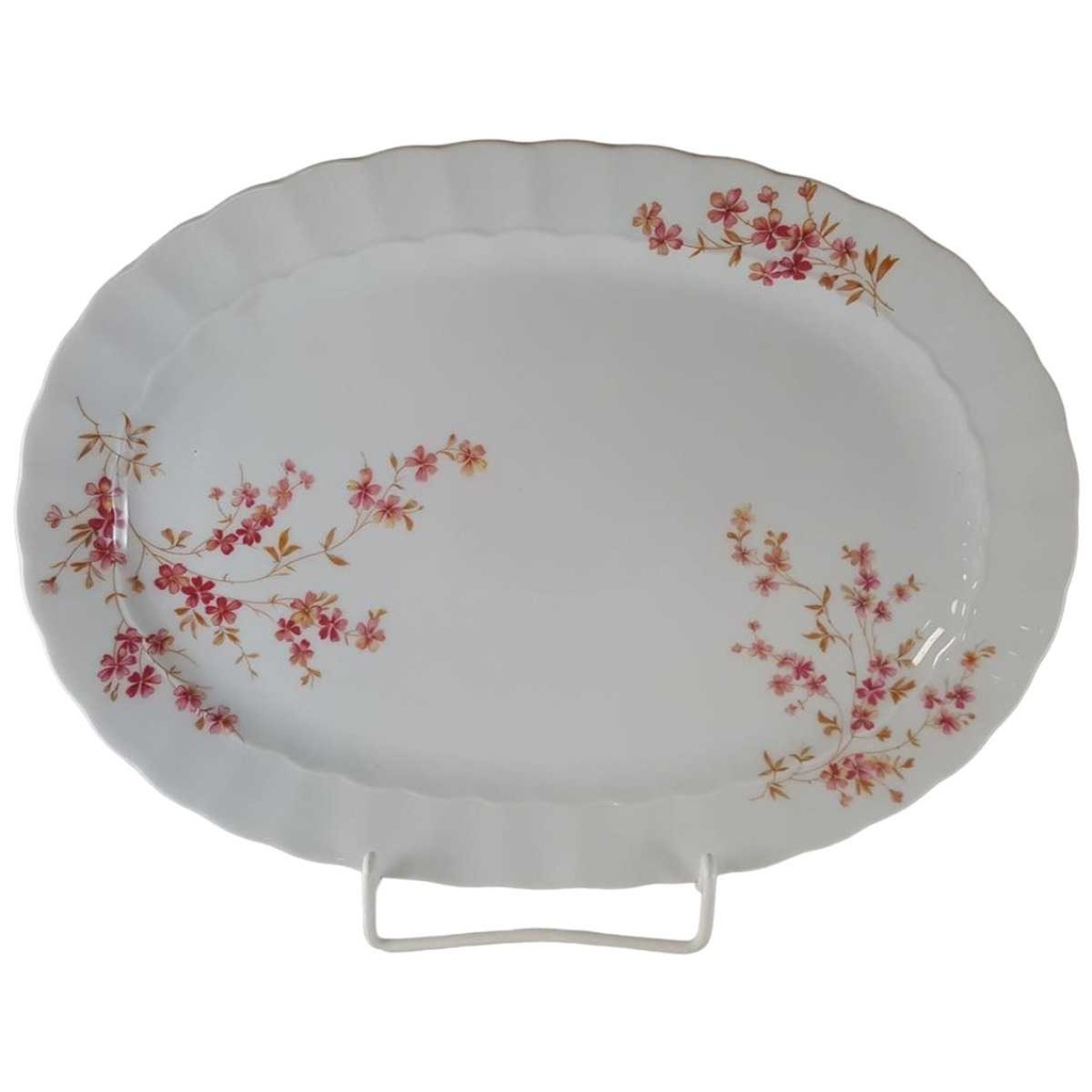[45812069] Servierplatte Speiseplatte Fleischplatte Steakplatte 32,8x23,5 cm Eschenbach Bayreuth Rote Ranke gebraucht - neuwertig