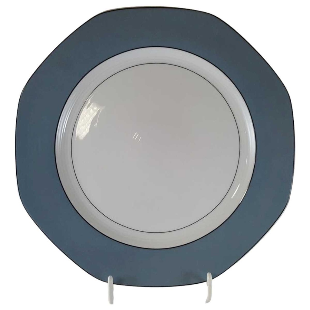 Gourmetteller 32 cm AK Kaiser Porzellan Selection grau blau gebraucht - neuwertig