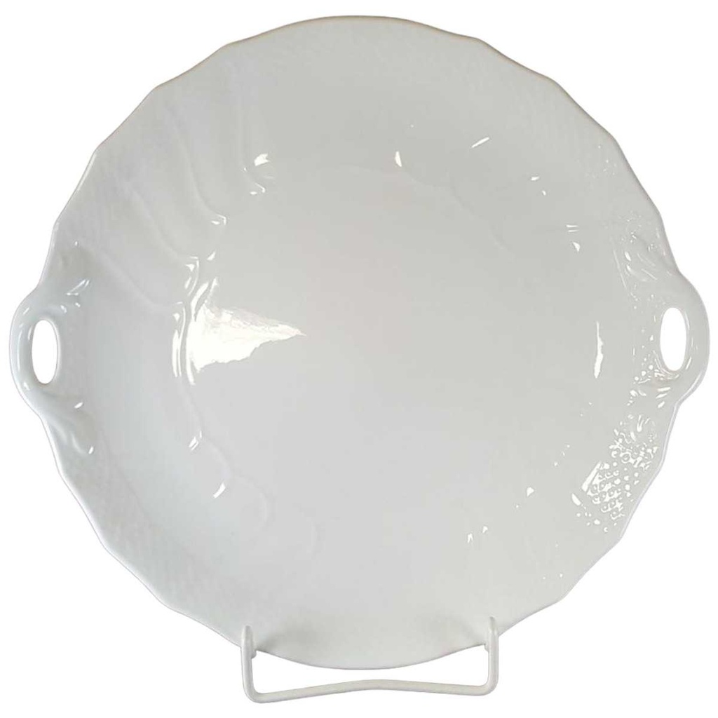 [45812133] Dessertteller Kuchenplatte mit Henkeln Tortenplatte Villeroy & Boch Heinrich Louisenburg Weiß gebraucht - neuwertig
