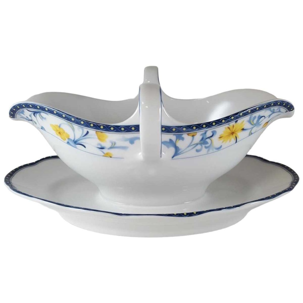 [45812135] Sauciere Schaller Gelbe Blumen Blau gebraucht - neuwertig