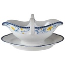 Sauciere Schaller Gelbe Blumen Blau gebraucht - neuwertig