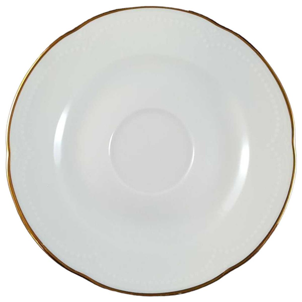 [45812208] Untertasse für Kaffee Goldrand 14,5 cm Graf von Henneberg Viktoria weiß mit