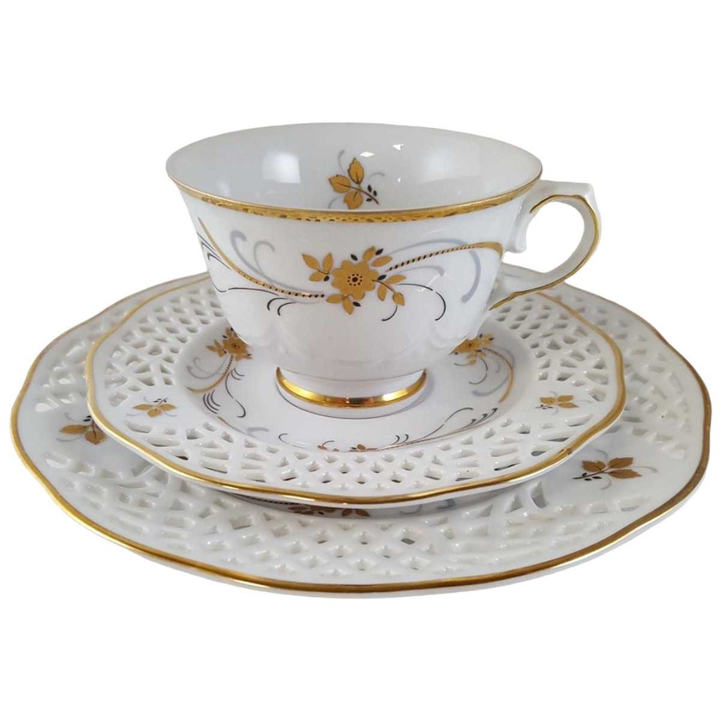 [45812213] Sammelgedeck Kaffeeset Komplett Durchbrucharbeit 3tlg Arabella Atelier gebraucht - sehr gut