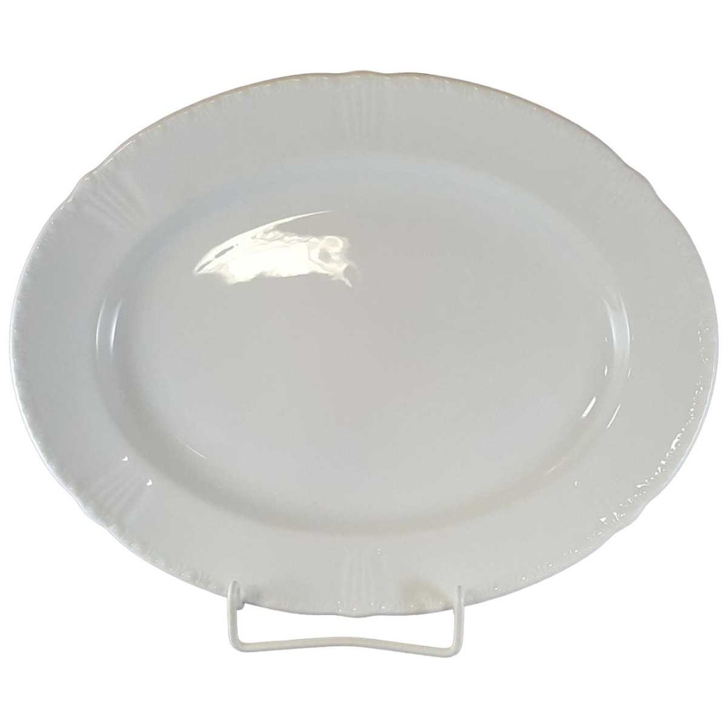 Servierplatte Speiseplatte Fleischplatte Steakplatte 33,5x26,7 cm Formano Windsor Weiß gebraucht - neuwertig
