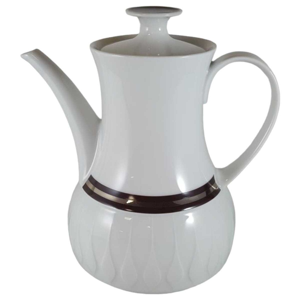 [45812292] Kaffeekanne 1,3 L Thomas Porzellan Lanzette Platinrand gebraucht - sehr gut