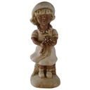 Wohnform Figur Mädchen mit Blumenstrauß Massiv Handarbeit H 22,2 cm