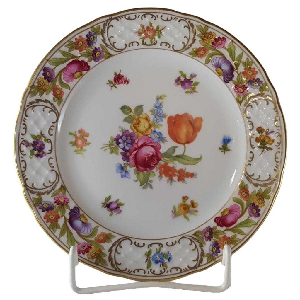Kuchenteller 19,8 cm Schumann Arzberg Form Dresden Dresdner Blume Empress gebraucht - gut