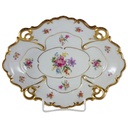 Konfektschale Graf von Henneberg Zierschale Blumendekor Gold 30,5x23,2 cm