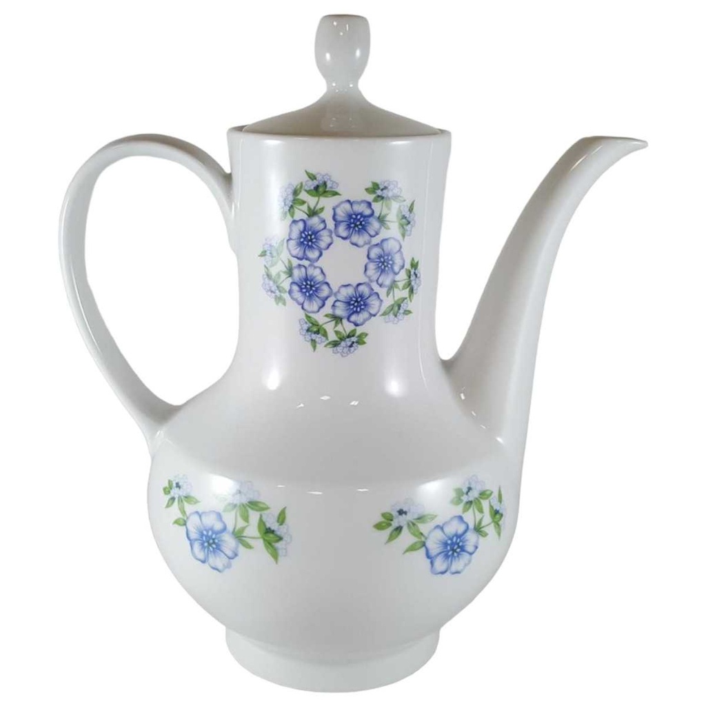 Kaffeekanne Kanne 1,35 L Winterling Kirchenlamitz Blumendekor blau grün Blumen gebraucht - sehr gut