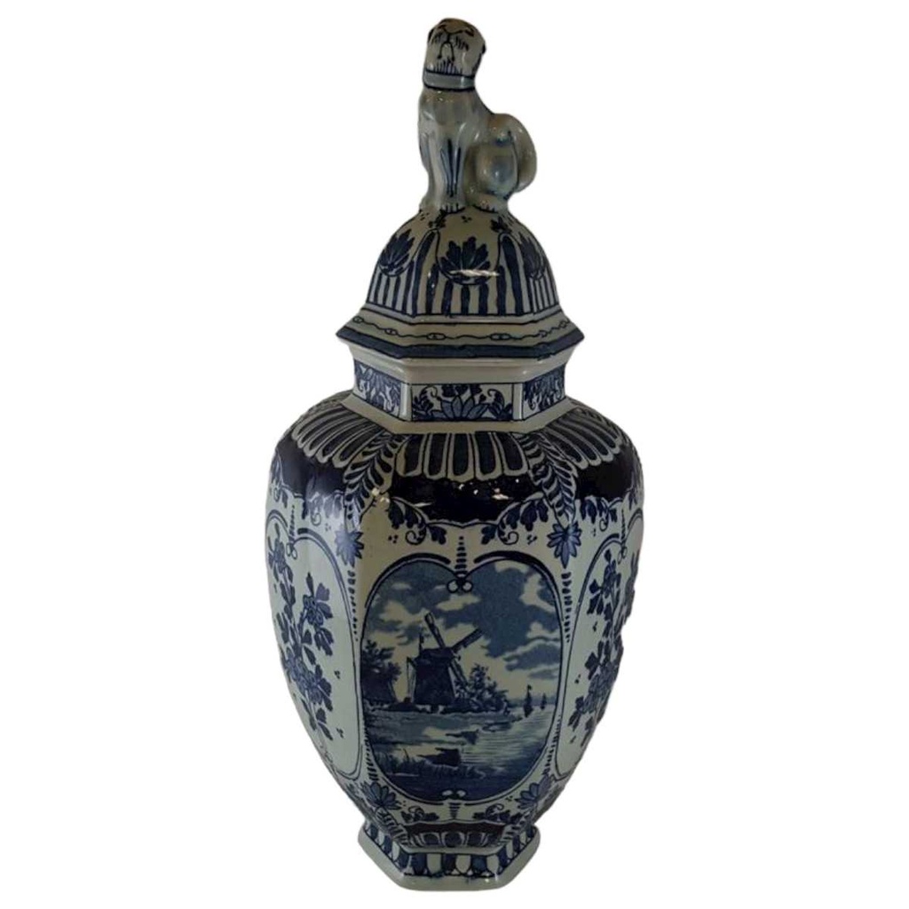 Deckelvase Royal Sphinx Maastricht Delfts Windmühle gebraucht - gut