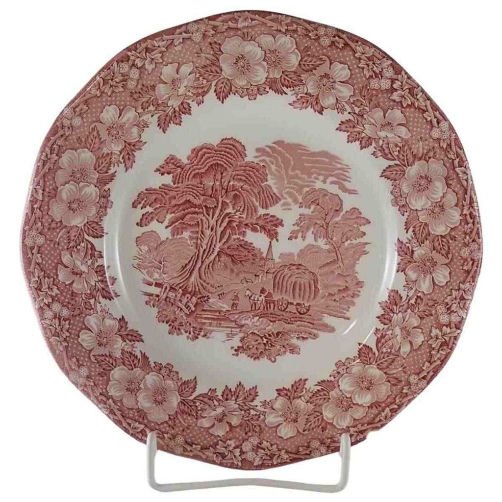 Speiseteller Essteller 25 cm Enoch Wedgwood Woodland Rot gebraucht - akzeptabel