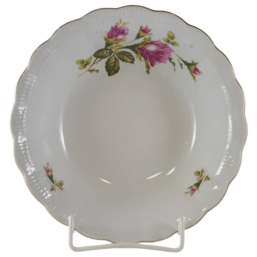 [45812550] Schüssel Goldrand 23 cm Walbrzych Poland Relief Blumendekor Blumen gebraucht - gut