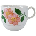Kaffeetasse Tasse Bareuther Waldsassen Rosa Blüten gebraucht - sehr gut