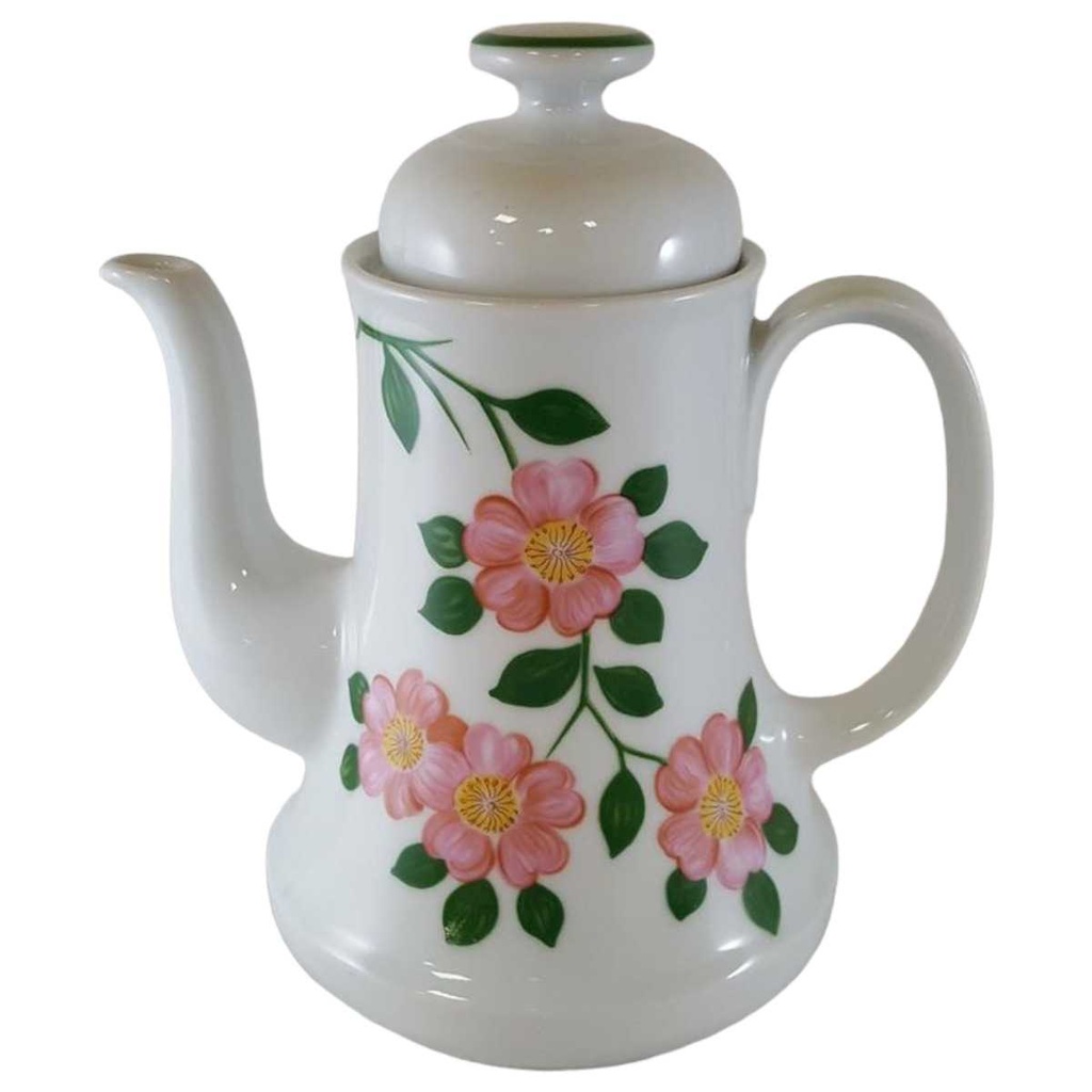 [45812576] Kaffeekanne Kanne 1,25 L Bareuther Waldsassen Rosa Blüten gebraucht - sehr gut