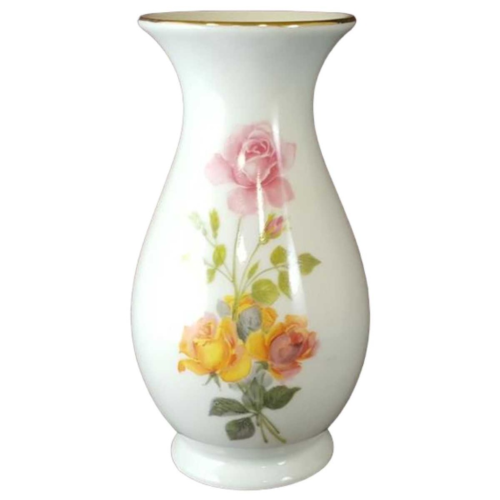 [45812580] Vase Goldrand 16,5 cm Royal KPM Bavaria Rosendekor gebraucht - sehr gut