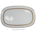 Servierplatte Speiseplatte Fleischplatte Steakplatte 34,9x22,4 cm Arzberg Brasilia Goldstreifen Weiß gebraucht - gut