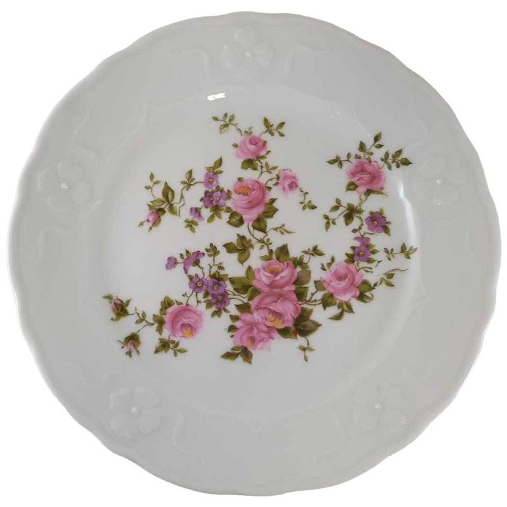 [45812667] Kuchenteller Dessertteller Frühstücksteller 20 cm Winterling Schwarzenbach Rosa Rosen gebraucht - sehr gut