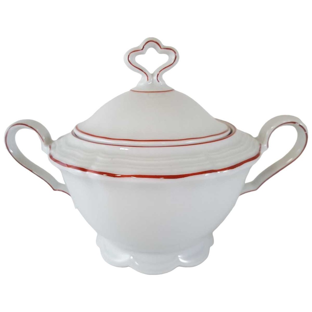 [45812673] Zuckerdose Seltmann Weiden Marie Luise roter Rand Rot gebraucht - gut