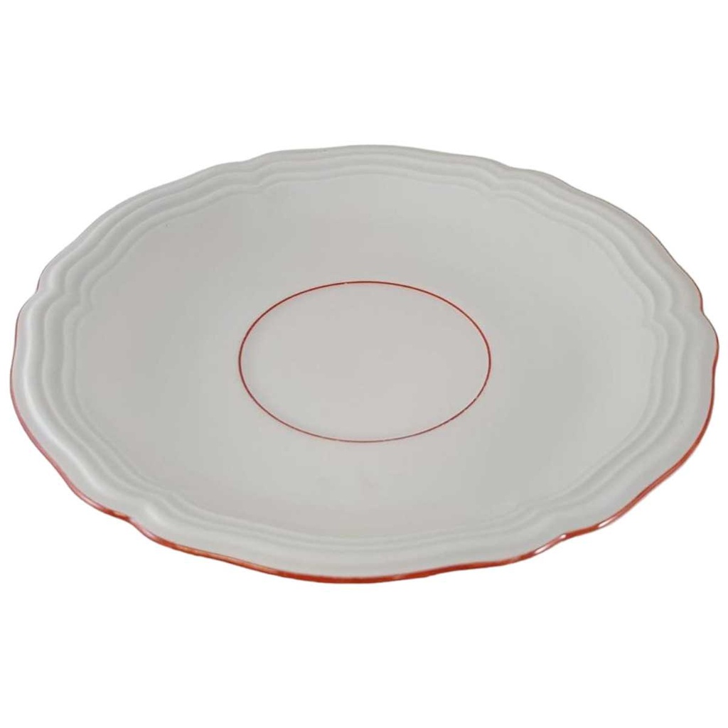 [45812676] Untertasse für Tee 15,3 cm Seltmann Weiden Marie Luise roter Rand gebraucht - akzeptabel