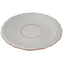Untertasse für Tee 15,3 cm Seltmann Weiden Marie Luise roter Rand gebraucht - akzeptabel