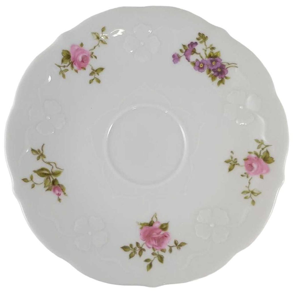 [45812682] Untertasse für Kaffee 15,3 cm Winterling Schwarzenbach Rosa Rosen gebraucht - akzeptabel