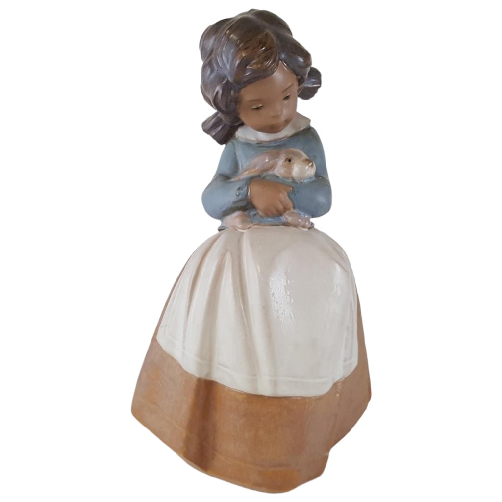[45812693] Lladro Porzellanfigur Mädchen mit Hase H 20,5 cm